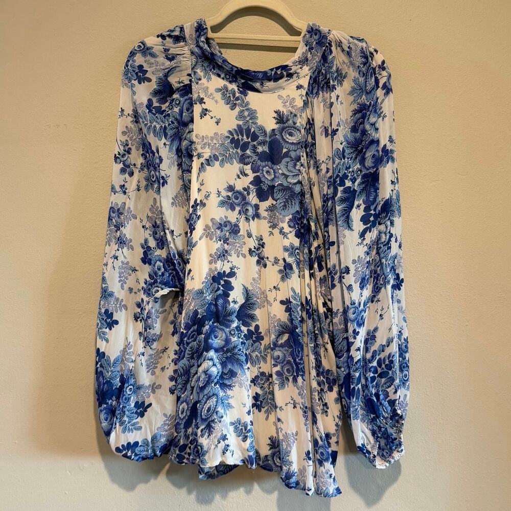 Maeve Anthropologie 2X Long Puff Sleeve Blouse - Picture 3 of 7
